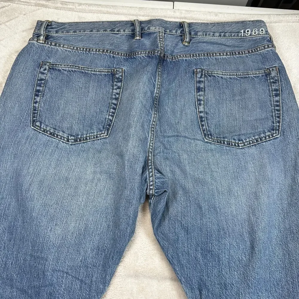 Gap 1969 Loose Fit Jeans Mens 40x30 Medium Wash 100% Cotton 5 Pocket Denim